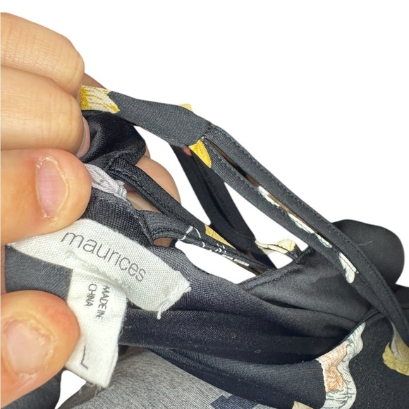 Maurices Blue and Gold Sleeveless V-Neck Maxi Sundress - Picture 3 of 3